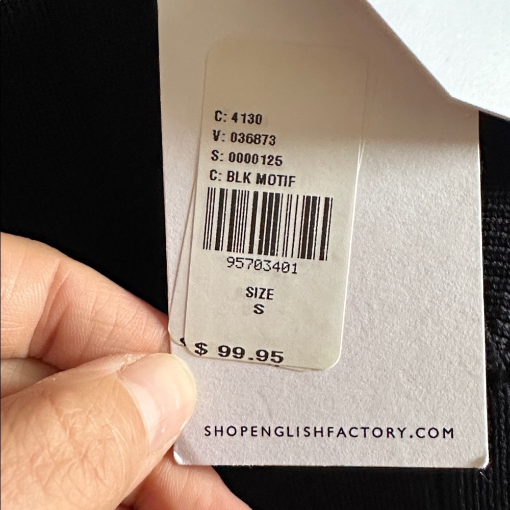 NWT English factory Black and White Striped Dress - Picture 6 of 6